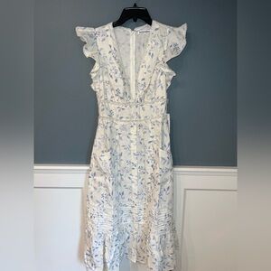Reformation Lili Linen Dress-Laurel Print